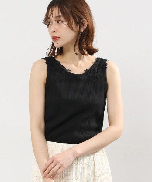 studio CLIP（スタディオクリップ）の「ランダムテレコレースタンク[プラスサイズあり]（タンクトップ・レディース・ブラック/ライトグレー/グリーン/オフホワイト・MEDIUM/LARGE/X-LARGE/XX-LARGE/XXX-LARGE）」の20枚目の写真