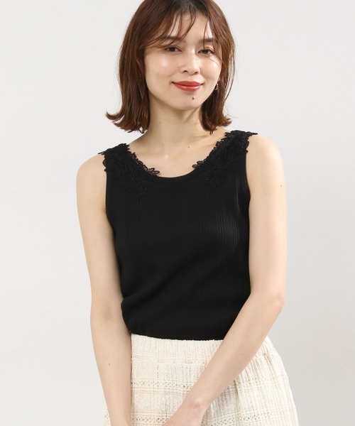 studio CLIP（スタディオクリップ）の「ランダムテレコレースタンク[プラスサイズあり]（タンクトップ・レディース・ブラック/ライトグレー/グリーン/オフホワイト・MEDIUM/LARGE/X-LARGE/XX-LARGE/XXX-LARGE）」の21枚目の写真