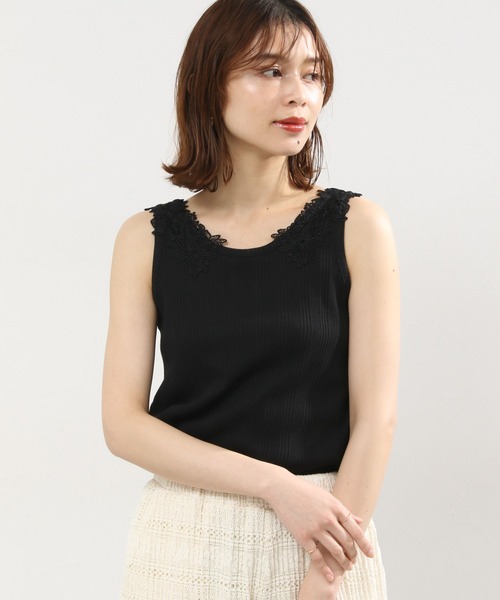 studio CLIP（スタディオクリップ）の「ランダムテレコレースタンク[プラスサイズあり]（タンクトップ・レディース・ブラック/ライトグレー/グリーン/オフホワイト・MEDIUM/LARGE/X-LARGE/XX-LARGE/XXX-LARGE）」の22枚目の写真