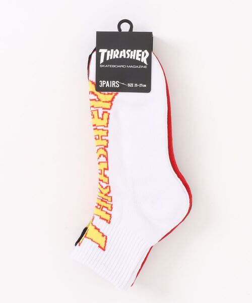 THRASHER（スラッシャー）の「【THRASHER】スラッシャー MAG LOGO SOCKS 3PACK SOCKS 靴下 ソックス 3足セット TH-SX225（ソックス/靴下・メンズ・ブラック/マルチ・FREE）」の6枚目の写真