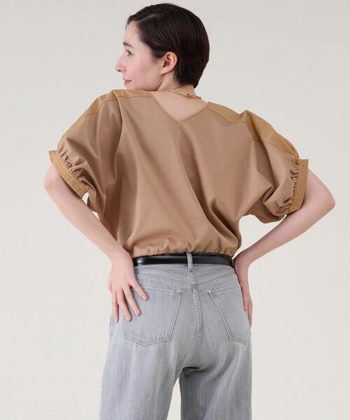 martinique(マルティニーク)の「ファブリックコンビギャザープルオーバー(Tシャツ/カットソー・レディース・ホワイト/ブラック/ベージュ/グレー・FREE)」の11枚目の写真
