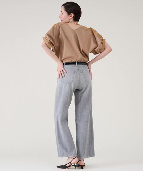 martinique(マルティニーク)の「ファブリックコンビギャザープルオーバー(Tシャツ/カットソー・レディース・ホワイト/ブラック/ベージュ/グレー・FREE)」の14枚目の写真