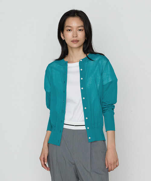 COMME CA（コムサ）の「綿アセテート カーディガン（カーディガン/ボレロ・レディース・ブラック/ライトグレー/グリーン・9号/11号）」の3枚目の写真