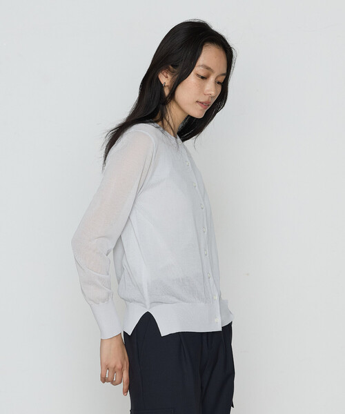 COMME CA（コムサ）の「綿アセテート カーディガン（カーディガン/ボレロ・レディース・ブラック/ライトグレー/グリーン・9号/11号）」の6枚目の写真