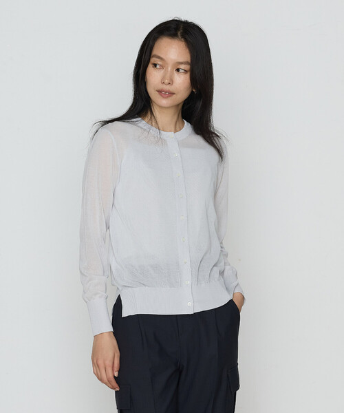 COMME CA（コムサ）の「綿アセテート カーディガン（カーディガン/ボレロ・レディース・ブラック/ライトグレー/グリーン・9号/11号）」の7枚目の写真