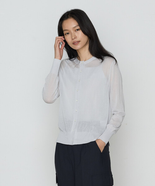 COMME CA（コムサ）の「綿アセテート カーディガン（カーディガン/ボレロ・レディース・ブラック/ライトグレー/グリーン・9号/11号）」の8枚目の写真