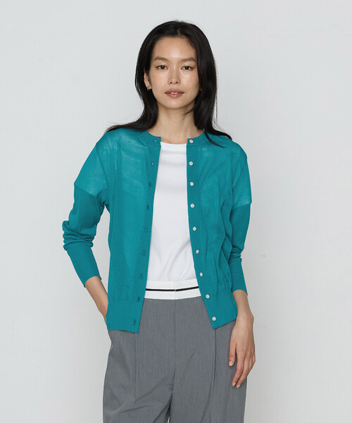 COMME CA（コムサ）の「綿アセテート カーディガン（カーディガン/ボレロ・レディース・ブラック/ライトグレー/グリーン・9号/11号）」の15枚目の写真