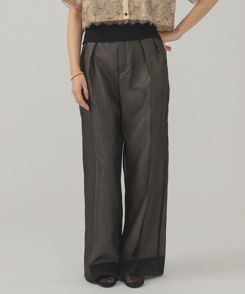 Ray BEAMS(レイビームス)の「シアー レイヤード ワイド パンツ(その他パンツ・レディース・ブラック/ライトグレー・0/1)」の14枚目の写真