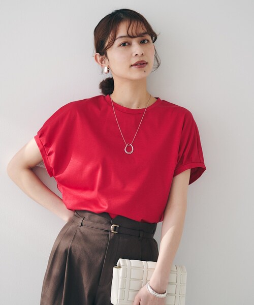 美品 アンタイトル コットンタックスリーブシャツ 洗える オーバーサイズ 1 コットン100／8色展開】肩タックプルオーバー（カットソー