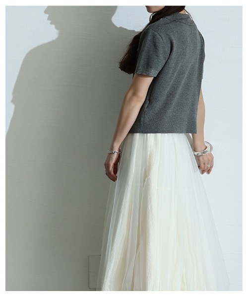 Sawa a la mode（サワアラモード）の「コード刺繍Wジップニットブルゾン（ニット/セーター・レディース・チャコールグレー・FREE）」の10枚目の写真