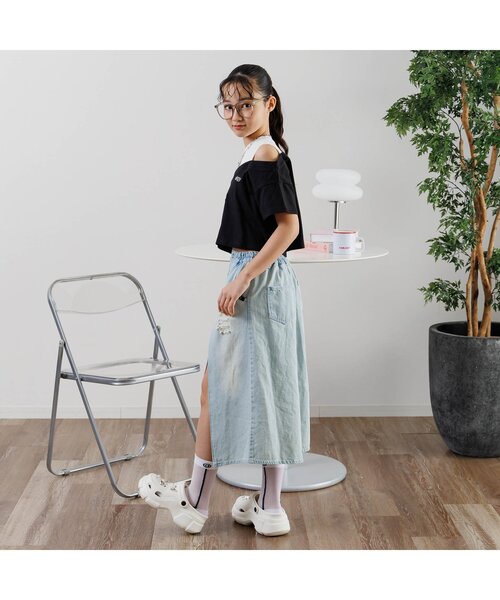 algy（アルジー）の「タテラインシースルークルーソックス（ソックス/靴下・キッズ・ブラック/グレー/オフホワイト・21/24）」の5枚目の写真