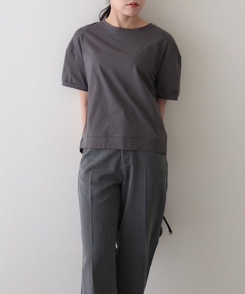 Lace Ladies(レースレディース)の「チュール レイヤード クルーネック 半袖 Tシャツ(Tシャツ/カットソー・レディース・ブラック/グレー/ホワイト・FREE)」の11枚目の写真