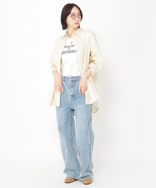 studio CLIP(スタディオクリップ)の「【daily CLIP】ボーイズシルエットTシャツ(Tシャツ/カットソー・レディース・ネイビー/ホワイト/ブラウン・FREE)」の7枚目の写真