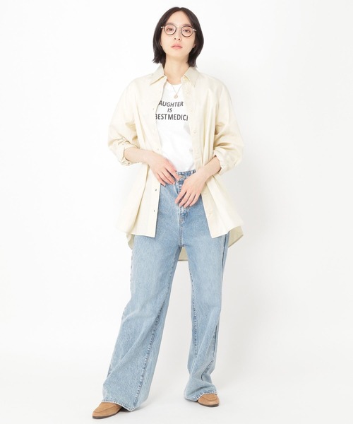studio CLIP(スタディオクリップ)の「【daily CLIP】ボーイズシルエットTシャツ(Tシャツ/カットソー・レディース・ネイビー/ホワイト/ブラウン・FREE)」の8枚目の写真