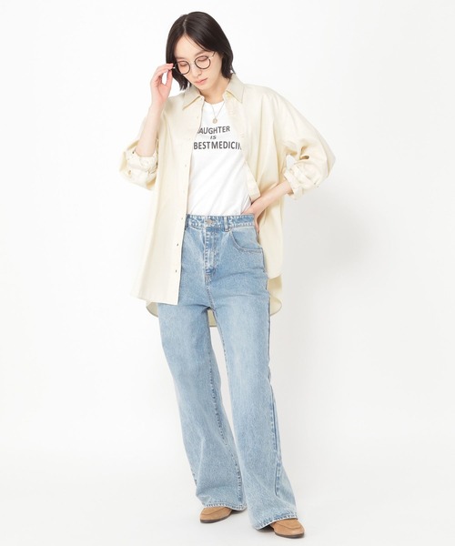 studio CLIP(スタディオクリップ)の「【daily CLIP】ボーイズシルエットTシャツ(Tシャツ/カットソー・レディース・ネイビー/ホワイト/ブラウン・FREE)」の9枚目の写真