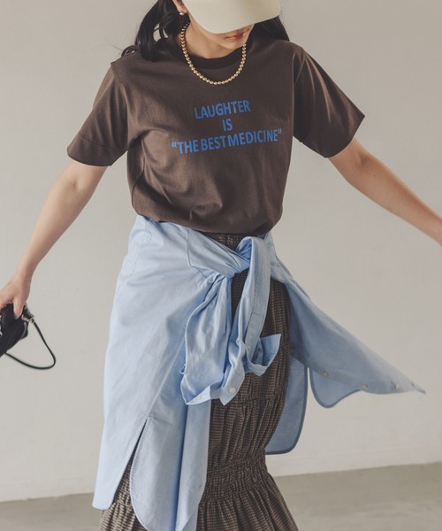 studio CLIP(スタディオクリップ)の「【daily CLIP】ボーイズシルエットTシャツ(Tシャツ/カットソー・レディース・ネイビー/ホワイト/ブラウン・FREE)」の12枚目の写真
