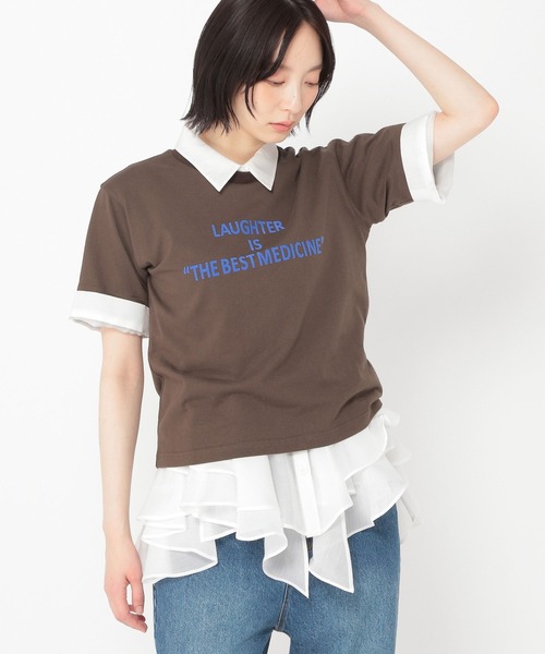 studio CLIP(スタディオクリップ)の「【daily CLIP】ボーイズシルエットTシャツ(Tシャツ/カットソー・レディース・ネイビー/ホワイト/ブラウン・FREE)」の13枚目の写真