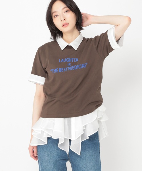 studio CLIP(スタディオクリップ)の「【daily CLIP】ボーイズシルエットTシャツ(Tシャツ/カットソー・レディース・ネイビー/ホワイト/ブラウン・FREE)」の14枚目の写真