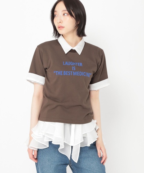 studio CLIP(スタディオクリップ)の「【daily CLIP】ボーイズシルエットTシャツ(Tシャツ/カットソー・レディース・ネイビー/ホワイト/ブラウン・FREE)」の15枚目の写真