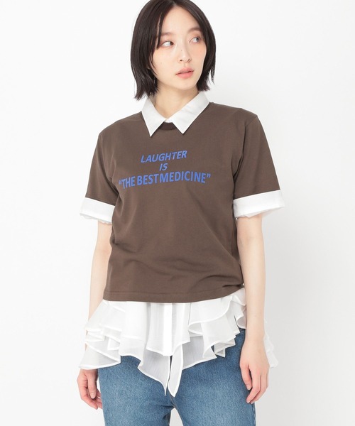 studio CLIP(スタディオクリップ)の「【daily CLIP】ボーイズシルエットTシャツ(Tシャツ/カットソー・レディース・ネイビー/ホワイト/ブラウン・FREE)」の16枚目の写真