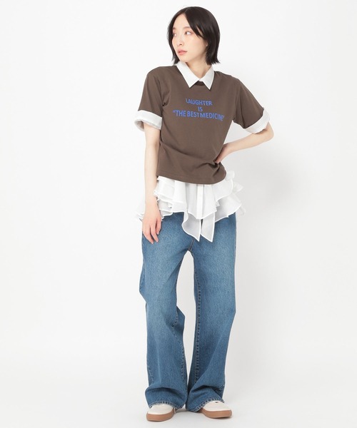 studio CLIP(スタディオクリップ)の「【daily CLIP】ボーイズシルエットTシャツ(Tシャツ/カットソー・レディース・ネイビー/ホワイト/ブラウン・FREE)」の17枚目の写真