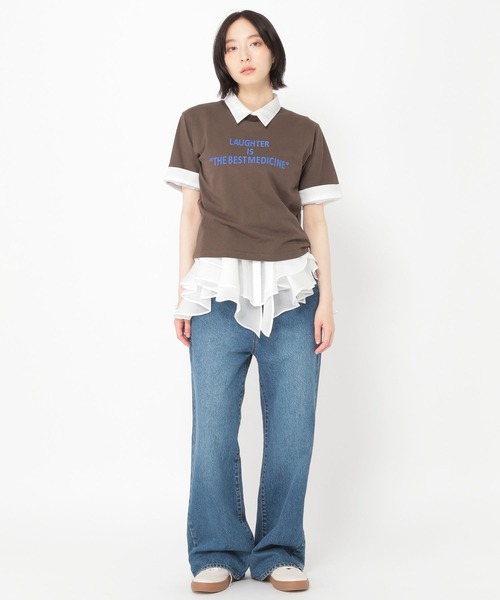 studio CLIP(スタディオクリップ)の「【daily CLIP】ボーイズシルエットTシャツ(Tシャツ/カットソー・レディース・ネイビー/ホワイト/ブラウン・FREE)」の19枚目の写真