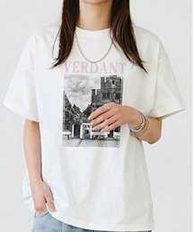 綿天竺フォトプリント半袖Tシャツ