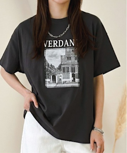 Per sist ence（パーシエンス）の「綿天竺フォトプリント半袖Tシャツ（Tシャツ/カットソー・レディース・ブルー/ブラック/イエロー/ピンク・ONE SIZE）」の2枚目の写真