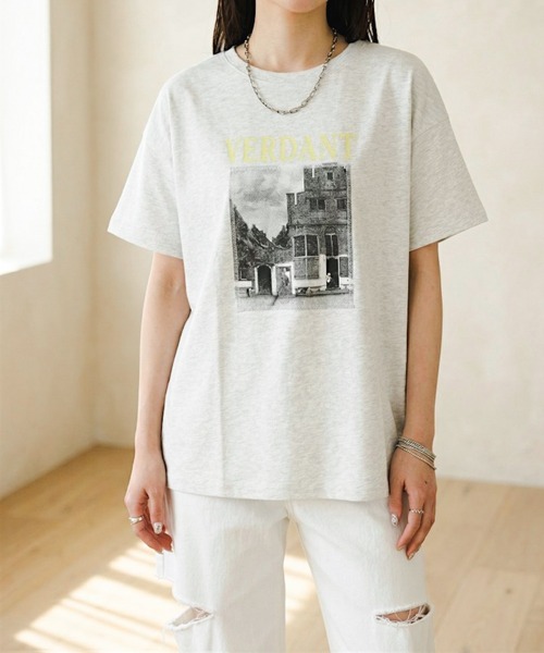 Per sist ence（パーシエンス）の「綿天竺フォトプリント半袖Tシャツ（Tシャツ/カットソー・レディース・ブルー/ブラック/イエロー/ピンク・ONE SIZE）」の12枚目の写真