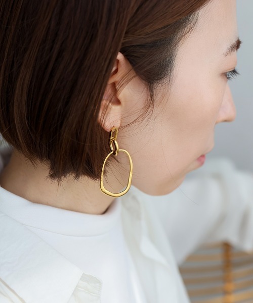 TRIDEA JEWELRY 18金 フープピアス 大きめ 幅3mm 外径60mm