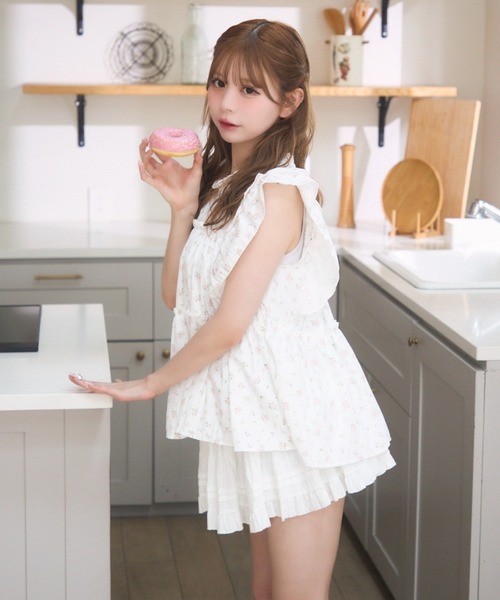 美品 ANDREA&Co. チュールレイヤード ボウタイ ブラウス クリーム F nok242035-m-01-pl.jpg
