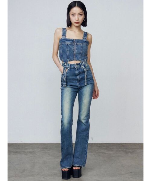 EMODA 3way コルセットハングデニムサロペット ブラック コルセットハングデニムサロペット（サロペット/オーバーオール