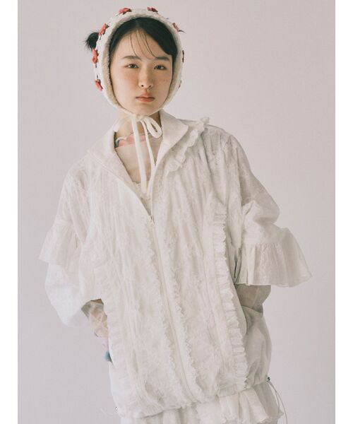 新品　メリージェニー flower frill laceブルゾン　フリル付き セール】flower frill laceブルゾン（ブルゾン）｜merry jenny