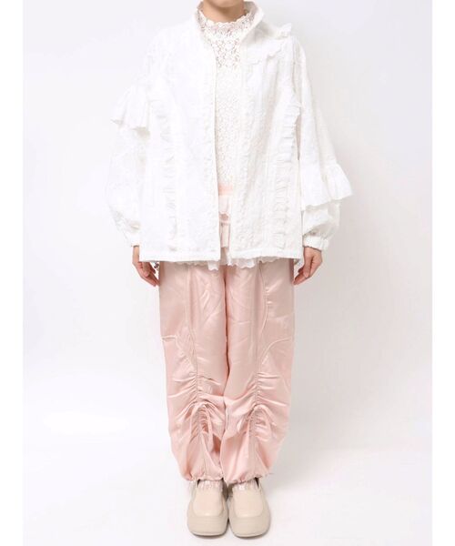 flower frill laceブルゾン（ブルゾン）｜merry jenny（メリージェニー