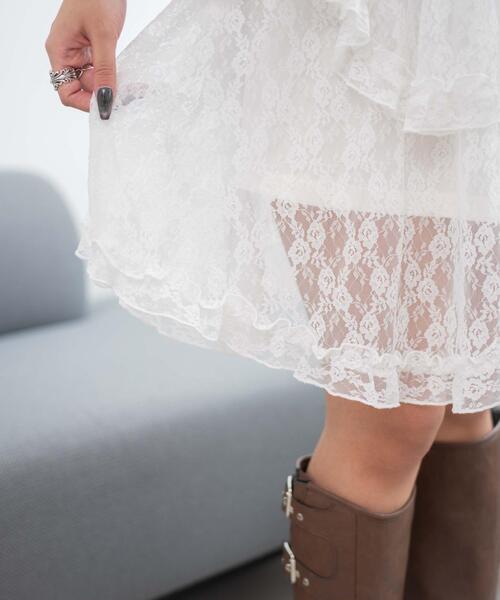 WEGO(ウィゴー)の「WEGO/イレヘムレースミニスカート(スカート・レディース・ホワイト・FREE)」の5枚目の写真