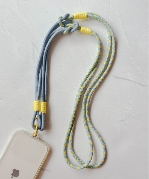 lit.Cy（リットシー）の「カラフルロープ コンビ スマホショルダー ストラップ（スマホグッズ・レディース・ブラック/イエロー系その他/ライトブルー/パープル/ネイビー・FREE）」の2枚目の写真