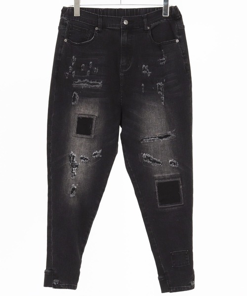 CAMBIO（カンビオ）の「mp13800- Ribbed Back And Used Denim Pants デニムパンツ（デニムパンツ・メンズ・ブラック/インディゴブルー・S/M/L）」の14枚目の写真