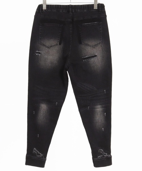 CAMBIO（カンビオ）の「mp13800- Ribbed Back And Used Denim Pants デニムパンツ（デニムパンツ・メンズ・ブラック/インディゴブルー・S/M/L）」の15枚目の写真