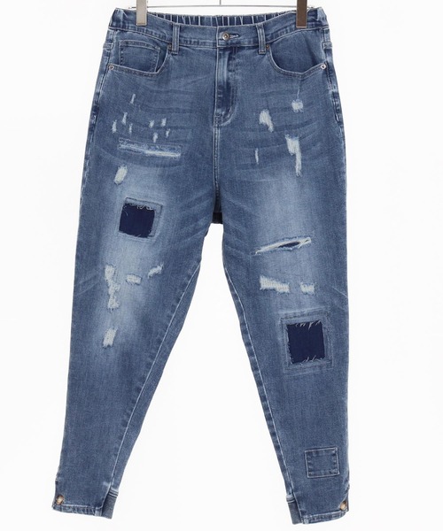 CAMBIO（カンビオ）の「mp13800- Ribbed Back And Used Denim Pants デニムパンツ（デニムパンツ・メンズ・ブラック/インディゴブルー・S/M/L）」の16枚目の写真