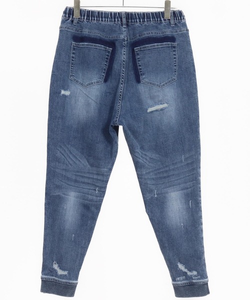 CAMBIO（カンビオ）の「mp13800- Ribbed Back And Used Denim Pants デニムパンツ（デニムパンツ・メンズ・ブラック/インディゴブルー・S/M/L）」の17枚目の写真