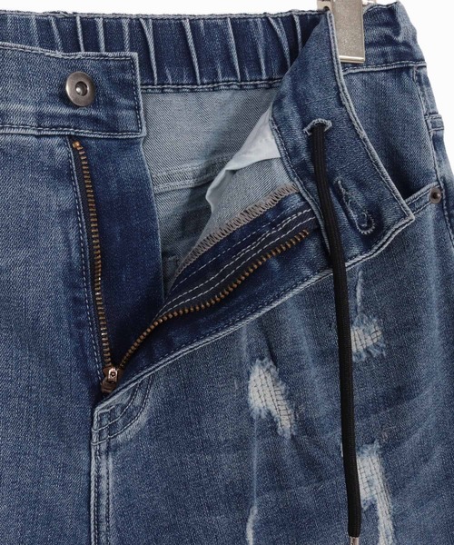 CAMBIO（カンビオ）の「mp13800- Ribbed Back And Used Denim Pants デニムパンツ（デニムパンツ・メンズ・ブラック/インディゴブルー・S/M/L）」の19枚目の写真