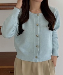 callautia（カラウティア）の「金ボタンパフスリーブショートニットカーディガン（カーディガン/ボレロ）」