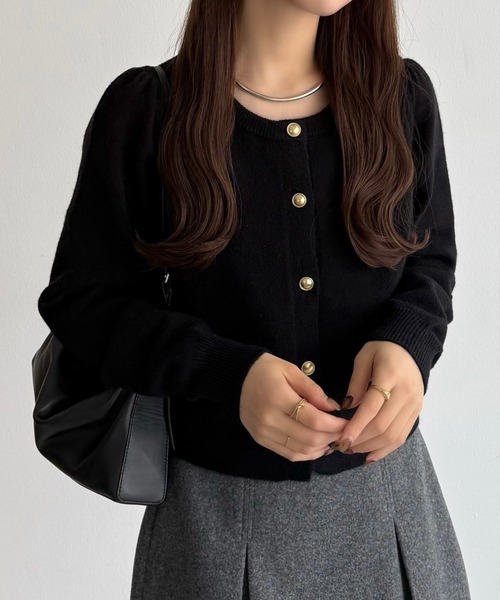 【美品】キリュウキリュウ　スタンドカラー　フリル　カーディガン　コート　ボタン 星箱Works】小鳥ボタンのフリルカーディガン/O26127384 | KIST ONLIN