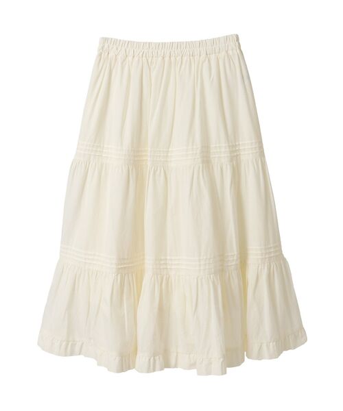 earth music&ecology(アースミュージックアンドエコロジー)の「ピンタックティアードミディスカート(スカート・レディース・アイボリー/ブラック・FREE)」の10枚目の写真