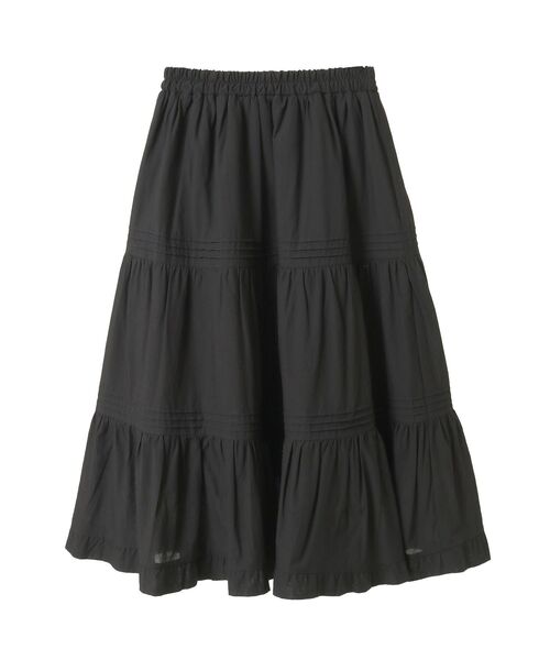 earth music&ecology(アースミュージックアンドエコロジー)の「ピンタックティアードミディスカート(スカート・レディース・アイボリー/ブラック・FREE)」の11枚目の写真