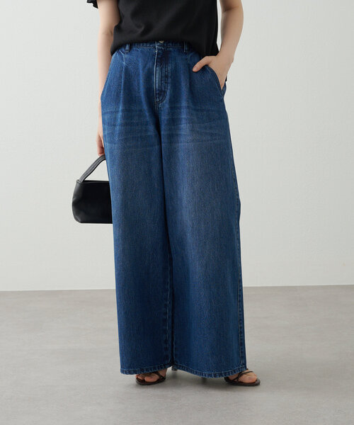 Omekashi(オメカシ)の「ドロストタックワイドデニム(デニムパンツ・レディース・インディゴブルー/ブルー系その他・38/36)」の8枚目の写真