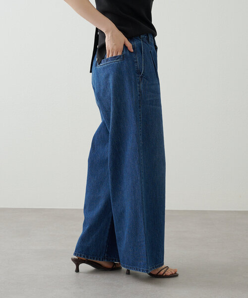 Omekashi(オメカシ)の「ドロストタックワイドデニム(デニムパンツ・レディース・インディゴブルー/ブルー系その他・38/36)」の6枚目の写真