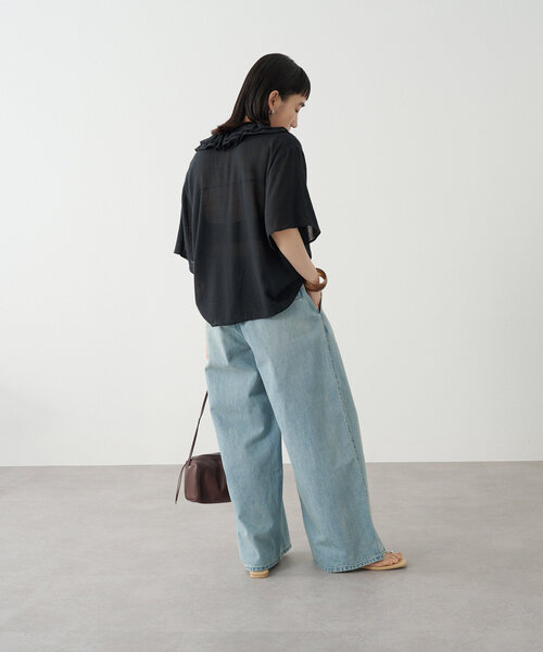 Omekashi(オメカシ)の「ドロストタックワイドデニム(デニムパンツ・レディース・インディゴブルー/ブルー系その他・38/36)」の13枚目の写真