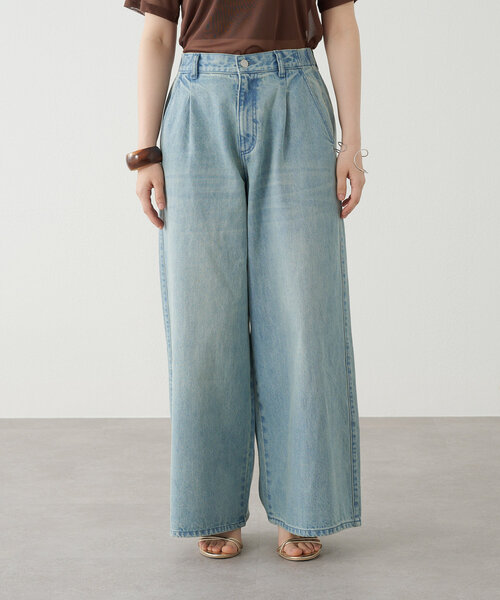 Omekashi(オメカシ)の「ドロストタックワイドデニム(デニムパンツ・レディース・インディゴブルー/ブルー系その他・38/36)」の14枚目の写真