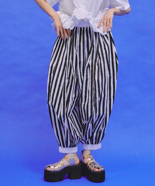美品♡ナゴンスタンス サーカスパンツ サルエルパンツ ストライプパンツ 36 美品♡ナゴンスタンス サーカスパンツ サルエルパンツ